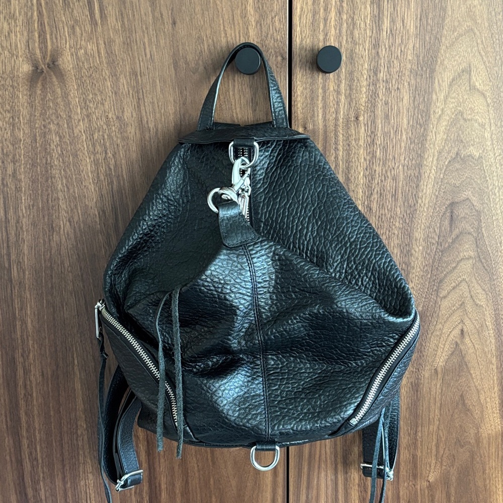 Rebecca Minkoff Textured Black Leather Backpack